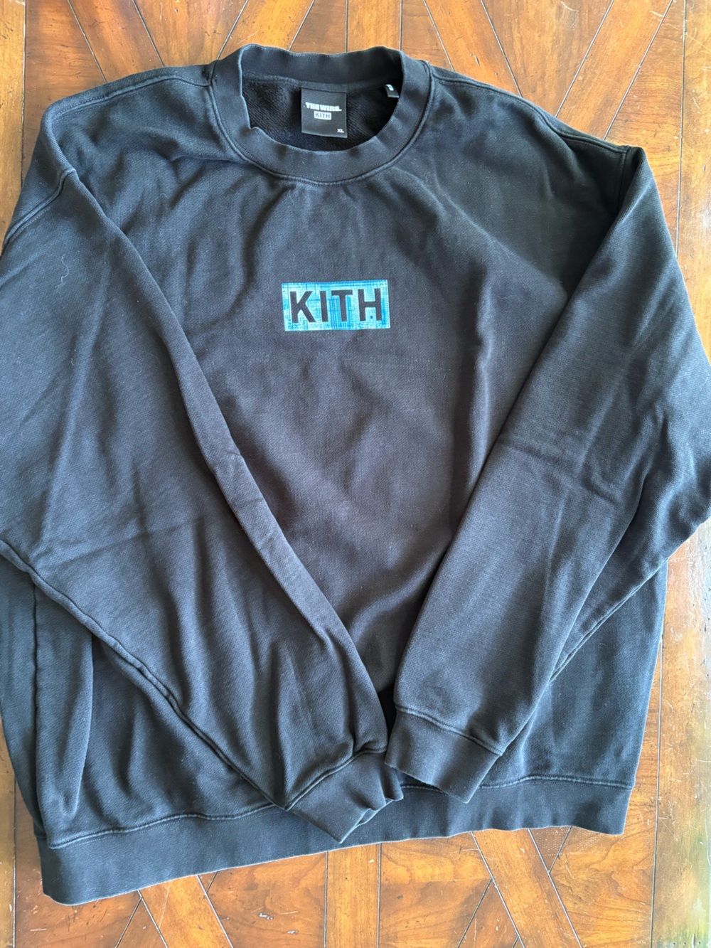 Kith Black Sweatshirt with Teal Box Logo